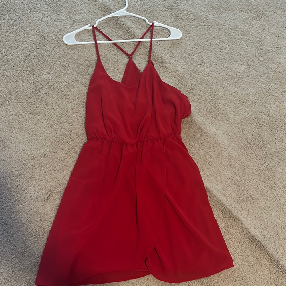 Red mini dress
